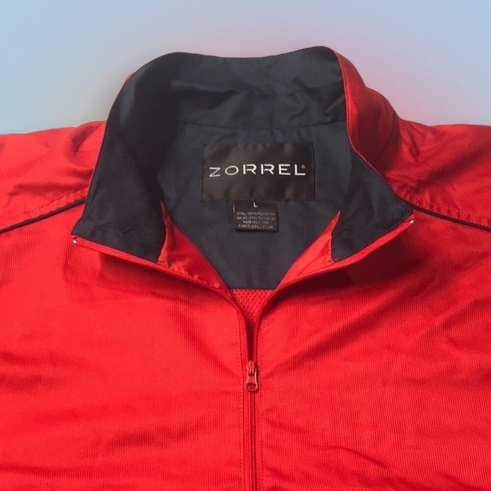 ZORREL Mens Large 1/4 Zip Red S/S Wind Jacket